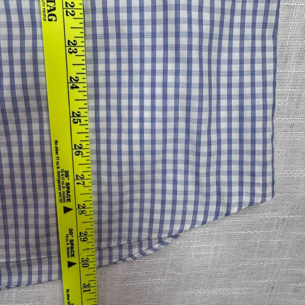 Canali Dress Shirt 43/17 Blue Gingham French Cuff Italian Quiet Luxury Preppy - Picture 15 of 16
